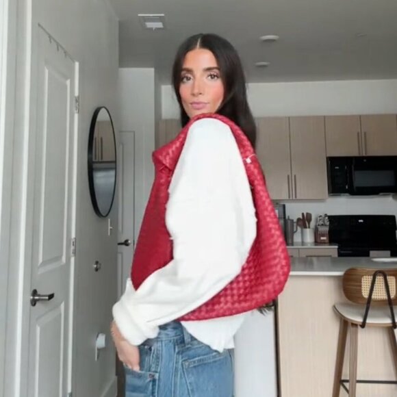 Anthropologie The Brigitte Satchel Purse Bag by Melie Bianco NWT Pink - Picture 4 of 8